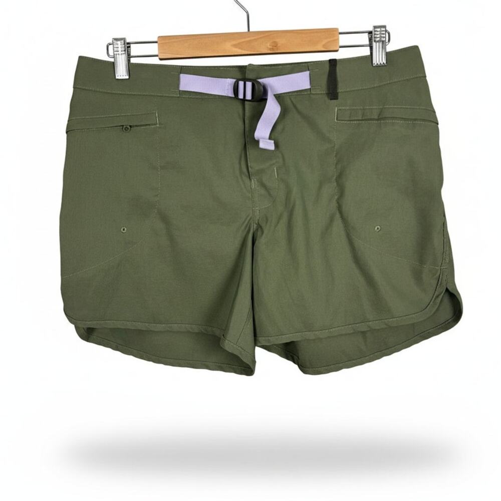 Helly Hansen Green Athletic Shorts with Purple Belt